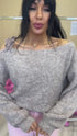 Knitted sweater "FLOWER MEMORIES Y25007" - dark beige